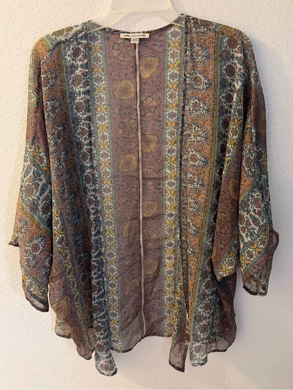 American Eagle Outfitters Mauve Floral Boho Kimono